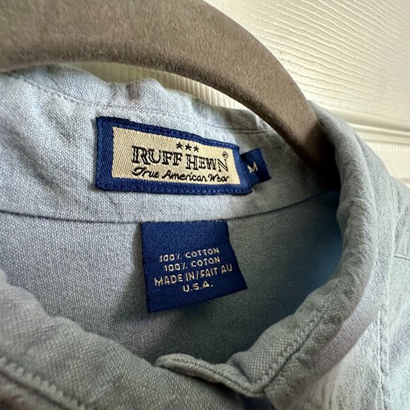 Vintage Ruff Hewn Men's Medium DIY Derby Horse Race Embroidered Denim Shirt - Picture 7 of 9